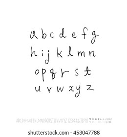Alphabet & number / handwriting - vector