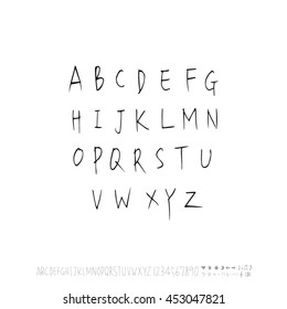 Alphabet & number / handwriting - vector