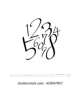 Alphabet & number / handwriting - vector