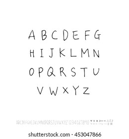 Alphabet & number / handwriting - vector