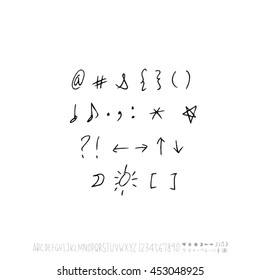 Alphabet & number / handwriting - vector