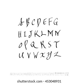 Alphabet & number / handwriting - vector