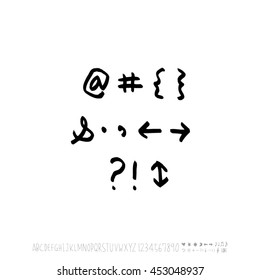 Alphabet & number / handwriting - vector