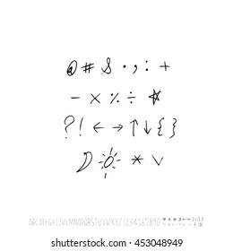 Alphabet & number / handwriting - vector