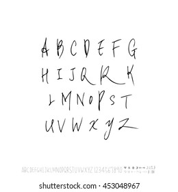 Alphabet & number / handwriting - vector