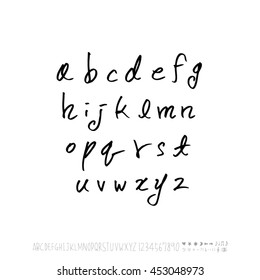 Alphabet & number / handwriting - vector