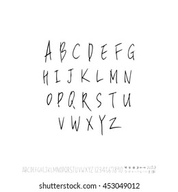 Alphabet & number / handwriting - vector