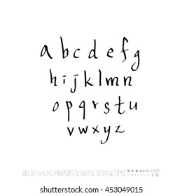 Alphabet & number / handwriting - vector