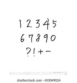 Alphabet & number / handwriting - vector