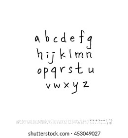 Alphabet & number / handwriting - vector