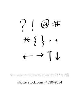 Alphabet & number / handwriting - vector