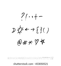 Alphabet & number / handwriting - vector