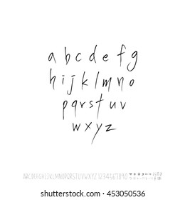 Alphabet & number / handwriting - vector