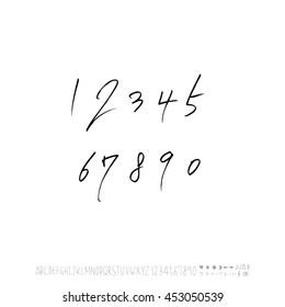Alphabet & number / handwriting - vector