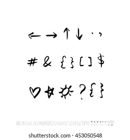 Alphabet & number / handwriting - vector