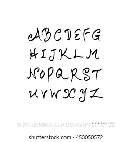 Alphabet & number / handwriting - vector