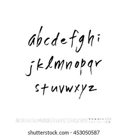 Alphabet & number / handwriting - vector