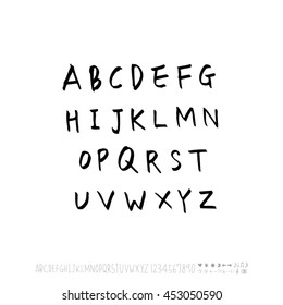 Alphabet & number / handwriting - vector