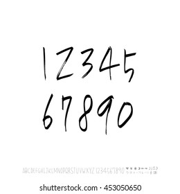 Alphabet & number / handwriting - vector