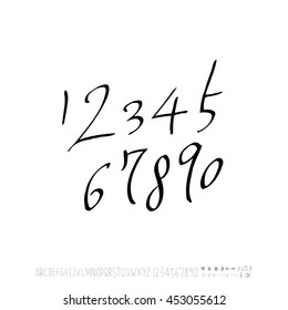Alphabet & number / handwriting - vector