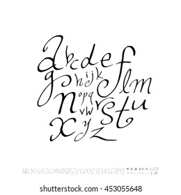 Alphabet & number / handwriting - vector