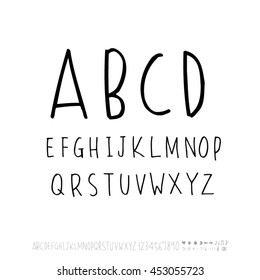 Alphabet & number / handwriting - vector