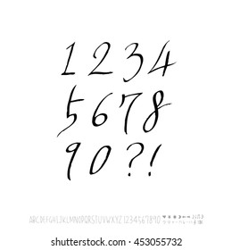 Alphabet & number / handwriting - vector