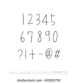 Alphabet & number / handwriting - vector