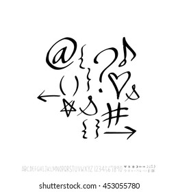 Alphabet & number / handwriting - vector