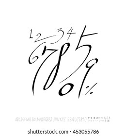 Alphabet & number / handwriting - vector