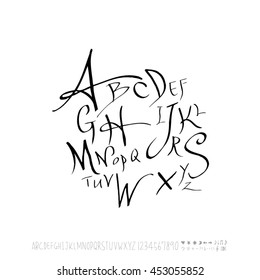 Alphabet & number / handwriting - vector