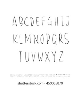 Alphabet & number / handwriting - vector