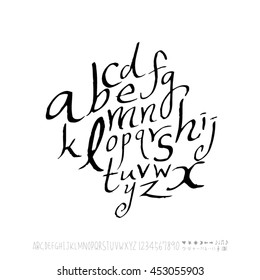 Alphabet & number / handwriting - vector