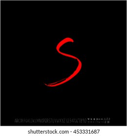 Alphabet & number / handwriting - vector
