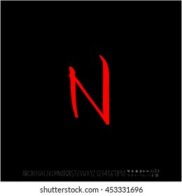 Alphabet & number / handwriting - vector