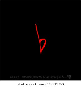 Alphabet & number / handwriting - vector