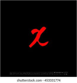 Alphabet & number / handwriting - vector