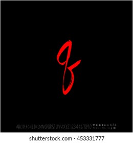 Alphabet & number / handwriting - vector