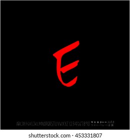 Alphabet & number / handwriting - vector