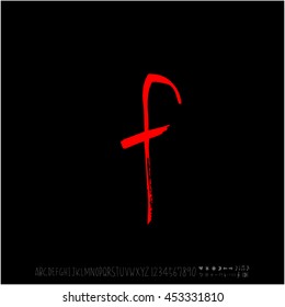 Alphabet & number / handwriting - vector