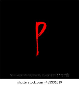 Alphabet & number / handwriting - vector