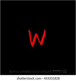 Alphabet & number / handwriting - vector