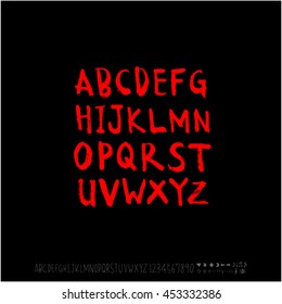 Alphabet & number / handwriting - vector