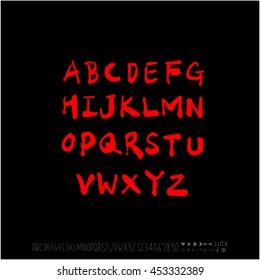 Alphabet & number / handwriting - vector