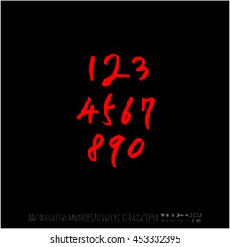 Alphabet & number / handwriting - vector