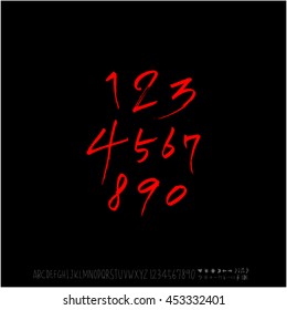 Alphabet & number / handwriting - vector
