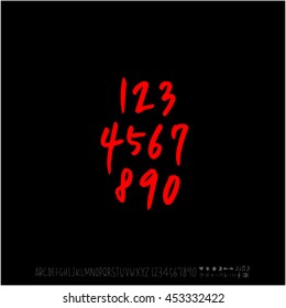 Alphabet & number / handwriting - vector