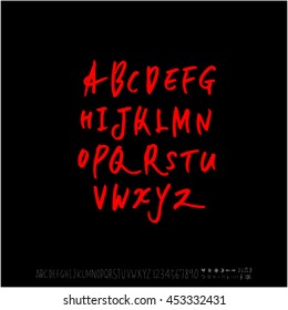 Alphabet & number / handwriting - vector