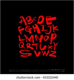 Alphabet & number / handwriting - vector