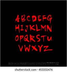 Alphabet & number / handwriting - vector